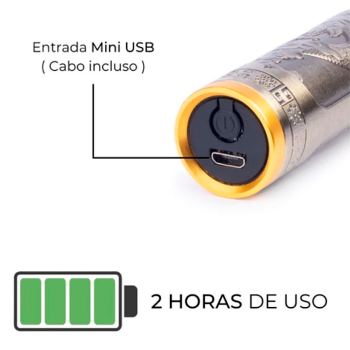 Máquina Dragão Cabelo Barba Aparador Pezinho Corte Profissional Sem Fio com 4 Pentes e Lâmina Ajustável Óleo e Escovinha - Imagem 3