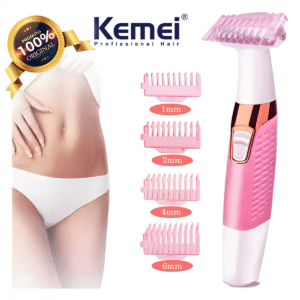 Depilador Elétrico Feminino Multifunção Recarregável Lavável Kemei KM-1900 Depilação Feminina Pele Macia Suave Prática