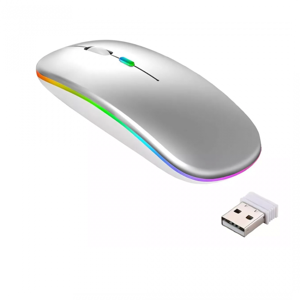 Mouse Sem Fio Bluetooth RGB 1600 dpi Exbom Altomex Computador Notebook Recarregável Ergonômico Silencioso Dpi Ajustável - Imagem 6