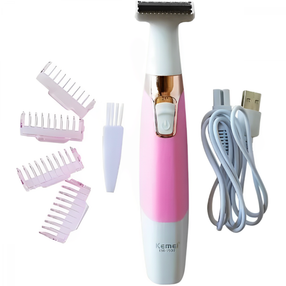 Depilador Elétrico Feminino Multifunção Recarregável Lavável Kemei KM-1900 Depilação Feminina Pele Macia Suave Prática - Imagem 5