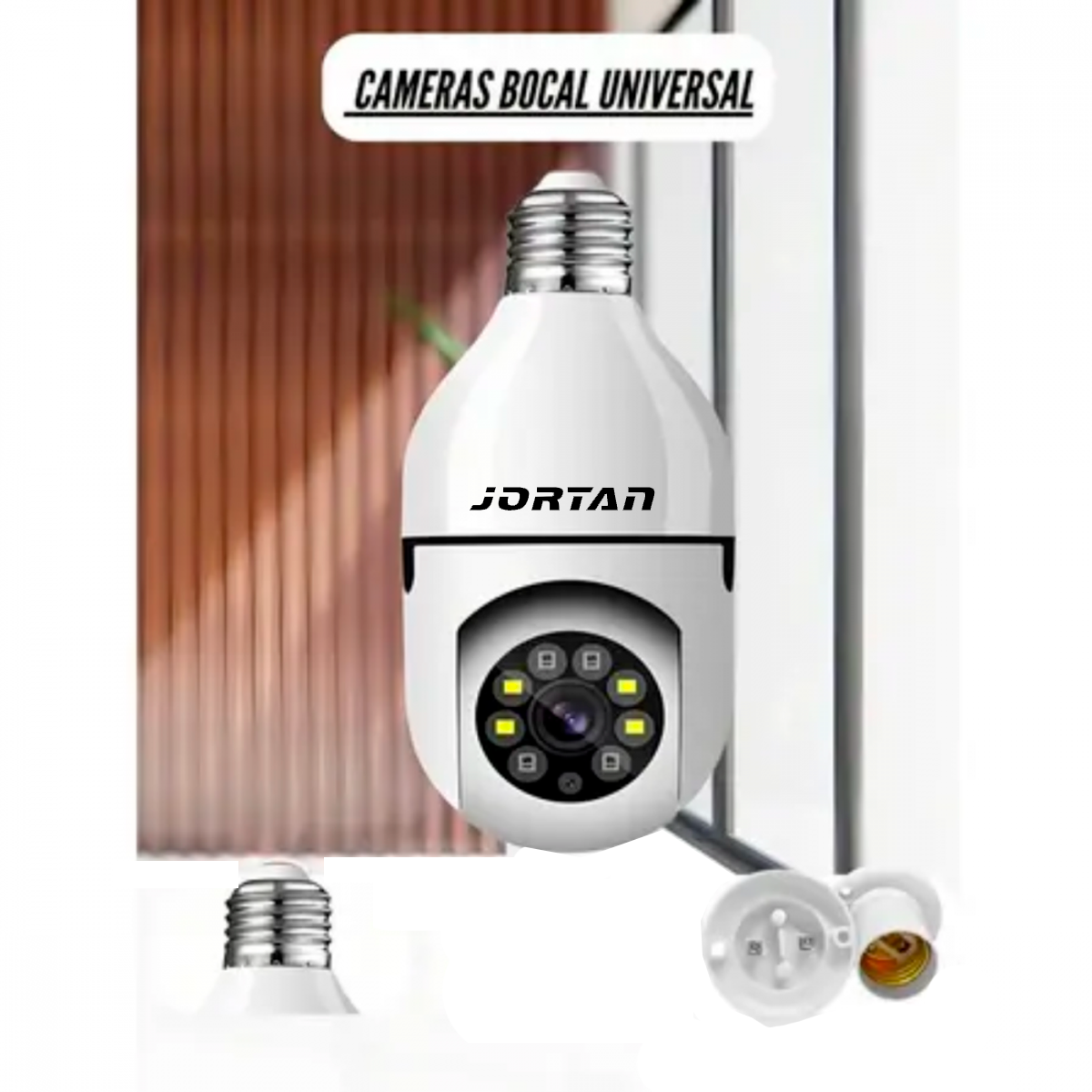 Câmera de Monitoramento Jortan JT8177: Lâmpada Wifi Full HD 360º, Visão Noturna e Detecção de Movimento Casa Trabalho - Imagem 5