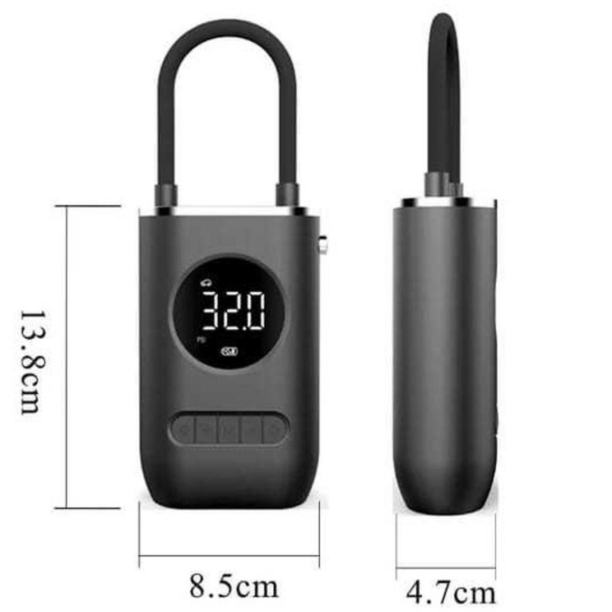 Bomba de Ar Portátil Bom Vink Pneu Carro Motocicleta Bicicleta Bola Piscina Rápida Emergência Display Digital - Imagem 4