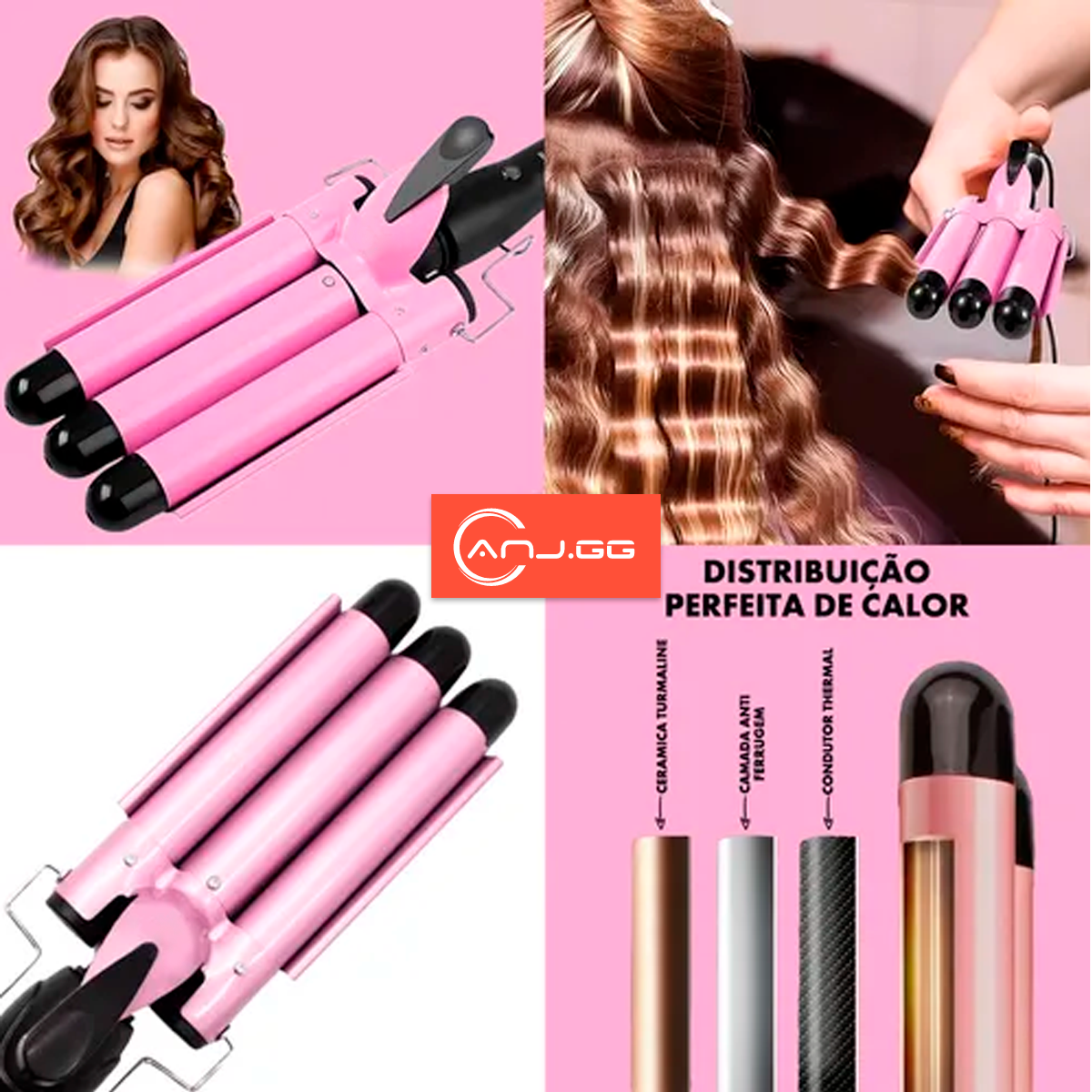 Modelador de Cachos 25mm Prancha Triondas Profissional Bivolt Cerâmica Anti Estático Resultados de Salão Todos Cabelos - Imagem 9