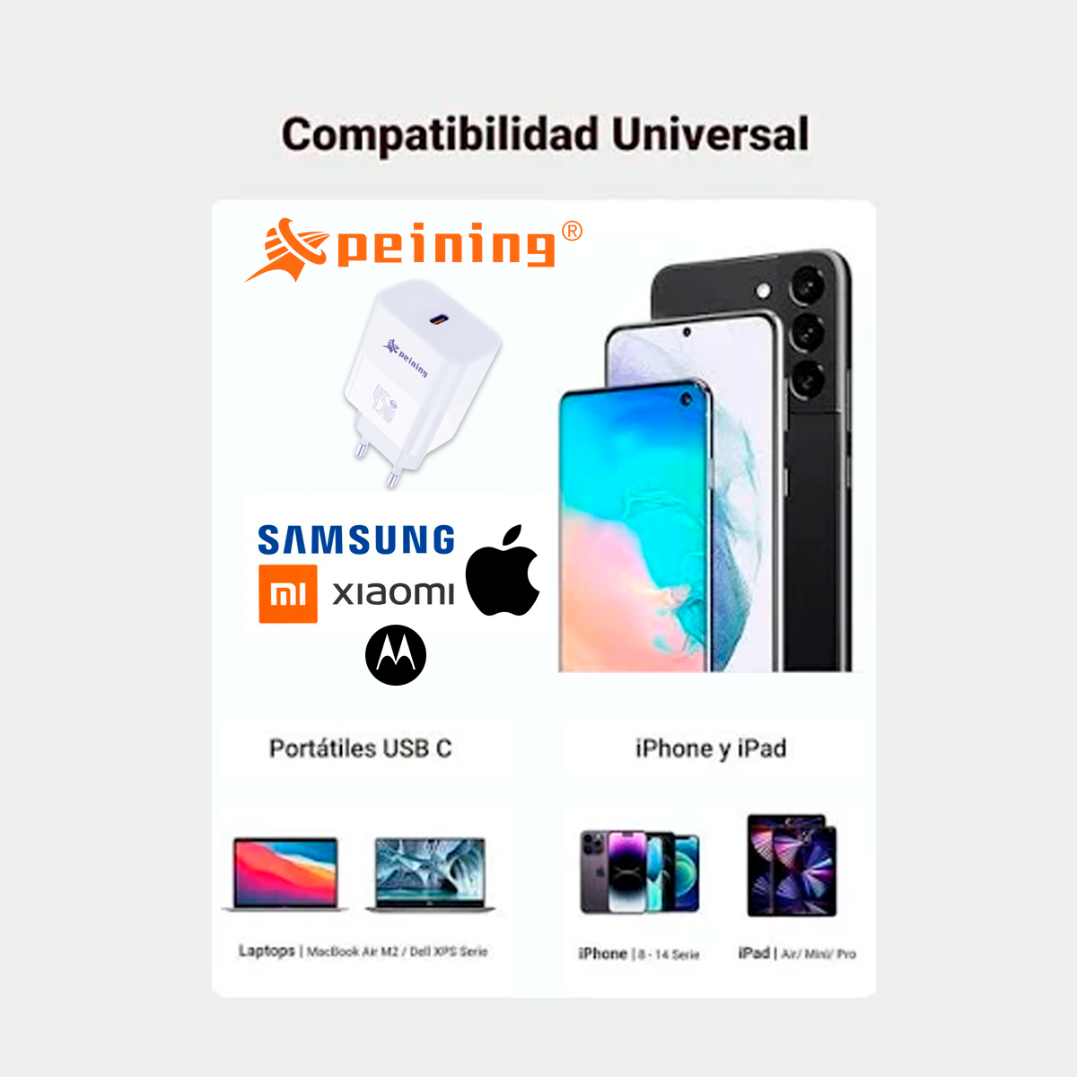 Carregador de Parede Super Rápido Turbo Peining Power Delivery 45W USB-C PD082 Alta Eficiência Proteção Sobrecarga - Imagem 5