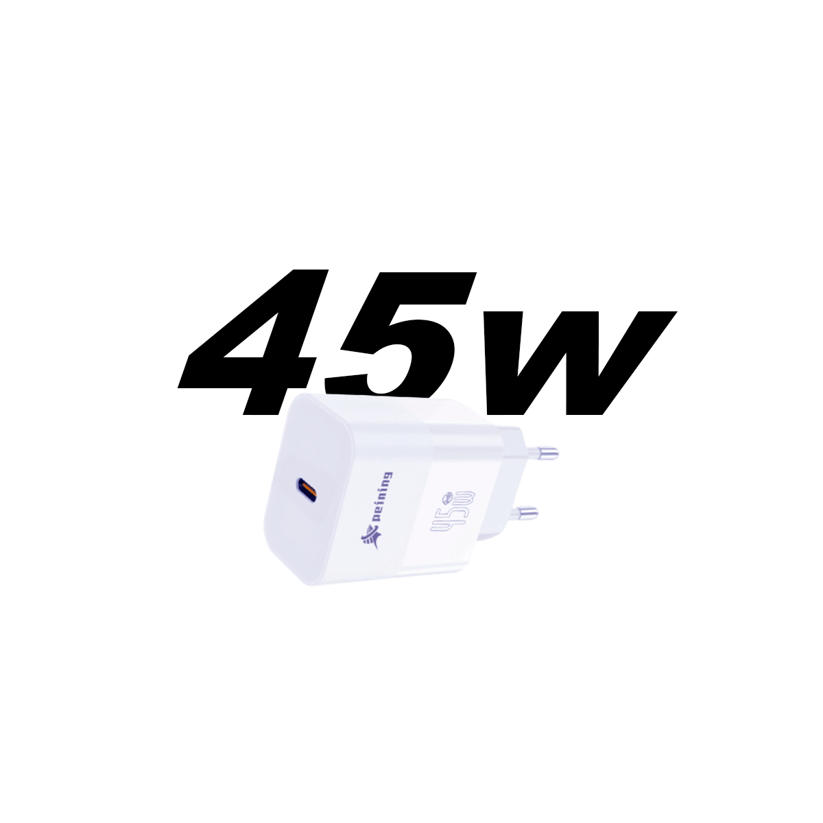 Carregador de Parede Super Rápido Turbo Peining Power Delivery 45W USB-C PD082 Alta Eficiência Proteção Sobrecarga - Imagem 6