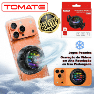 Resfriador Portátil Tomate MSR-715 Para Celulares Magnético Cooler com Display Digital Redução Temperatura Silencioso