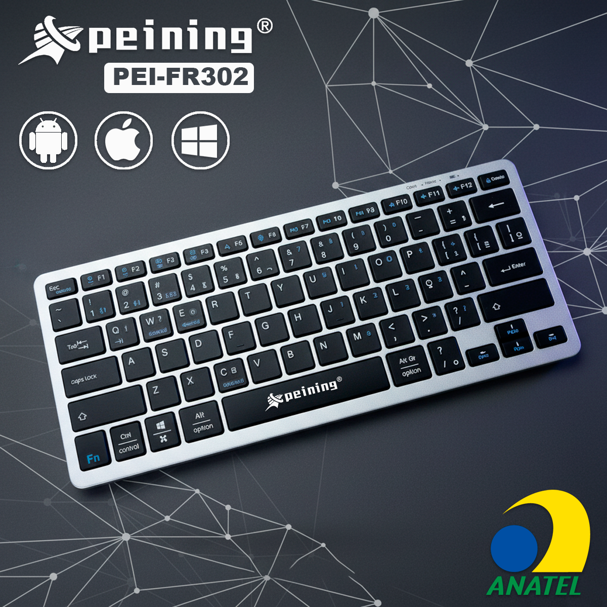 Kit Mouse e Teclado Peining PEI-FR3024 Sem Fio 2.4G Wirelles Bluetooth Recarregável Slim Silencioso Setup Minimalista - Imagem 2