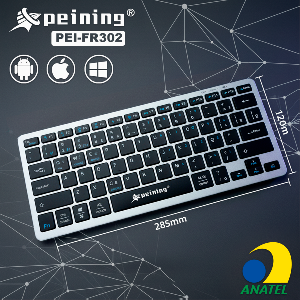 Kit Mouse e Teclado Peining PEI-FR3024 Sem Fio 2.4G Wirelles Bluetooth Recarregável Slim Silencioso Setup Minimalista - Imagem 7