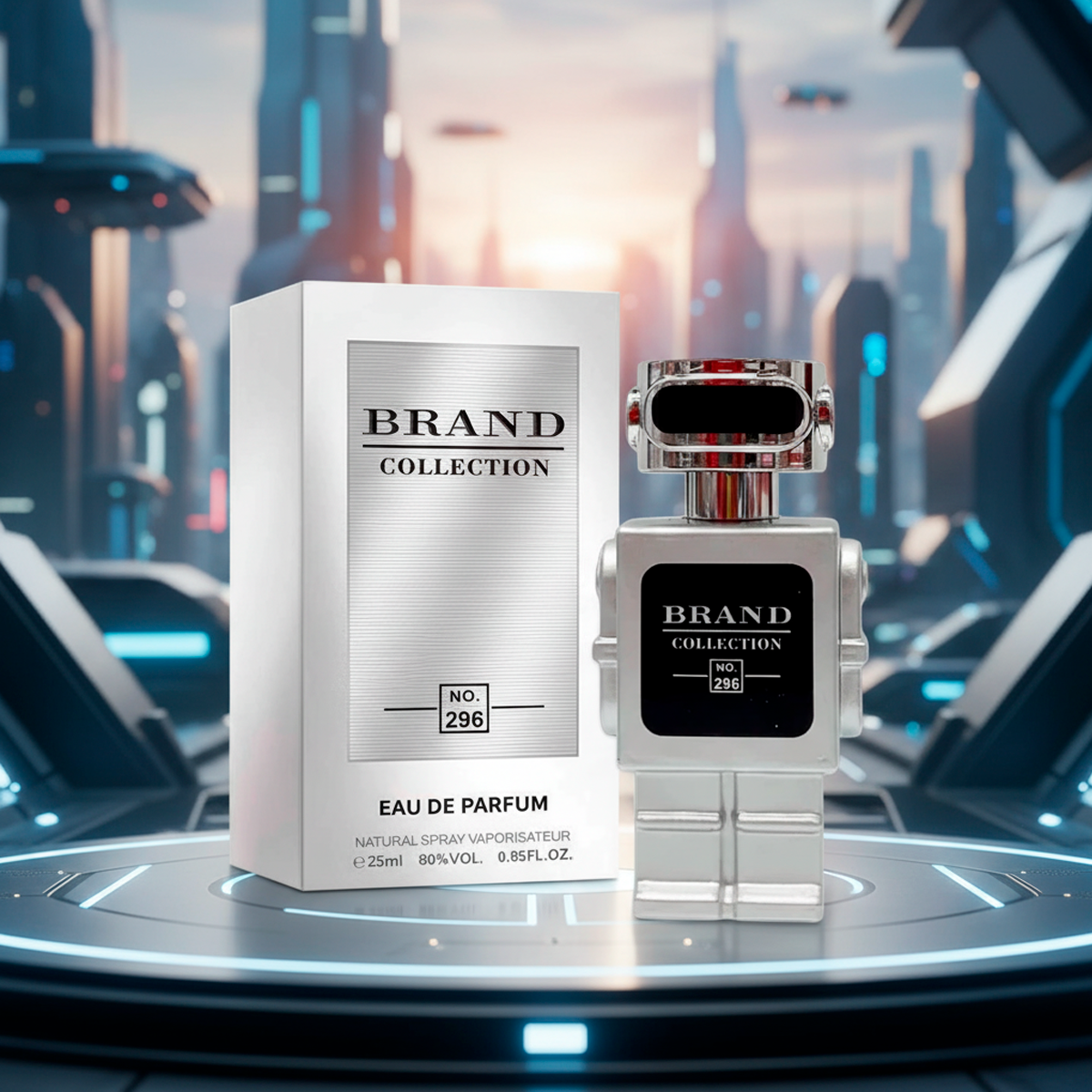 Brand Collection 296 Phanton Masculino 25ml Eau de Parfum Frasco Robótico Fragrância Inovadora Magnético Sedutor Luxo - Imagem 2