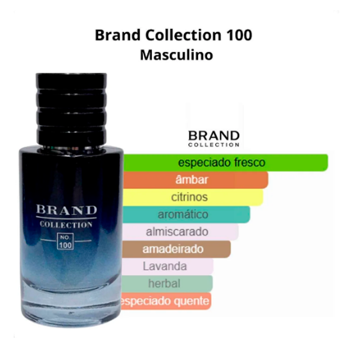 Brand Collection 100 Masculino Eau de Parfum 25ml Fragrância Importada Estilo Personalidade Luxo Poder Elegância Sexy - Imagem 6